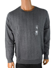Alfani Mens Pullover Sweater New XXL Gray Long Sleeves Ribbed Stripe
