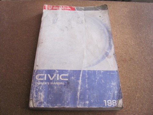 1989 Honda Civic Owners Manual - Picture 1 of 10