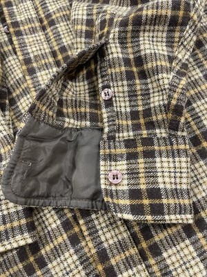 Arrow Sportswear Vintage Men's Plaid Button Jacket M Brown Yellow White