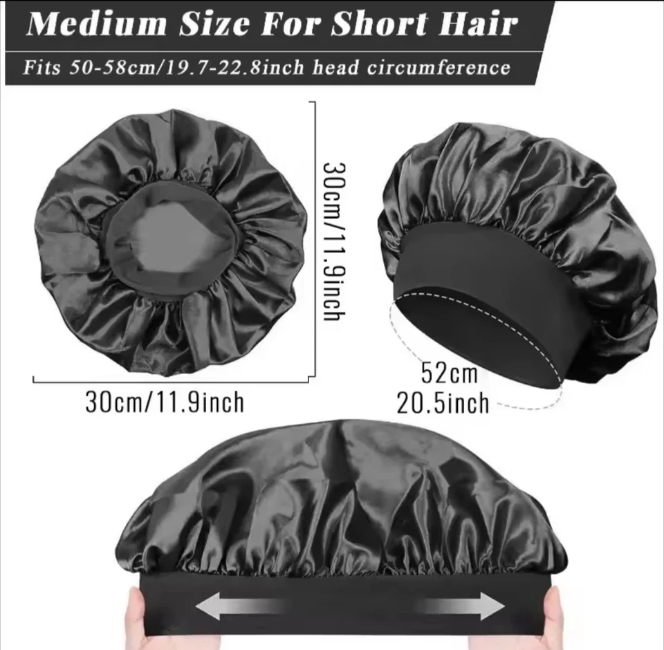 Bonnet Doublé En Satin De Soie Douce  Une Piece Grand Bonnet De Cheveux ,De... - Imagem 3 de 4