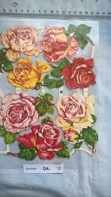Bogen Rosen, eas 3051, Glanzbilder Oblaten scraps  3D   DA-010 F