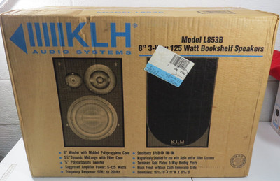 KLH Audio Systems Bookshelf Speakers L853B 3 Way 8'' 125 watt New