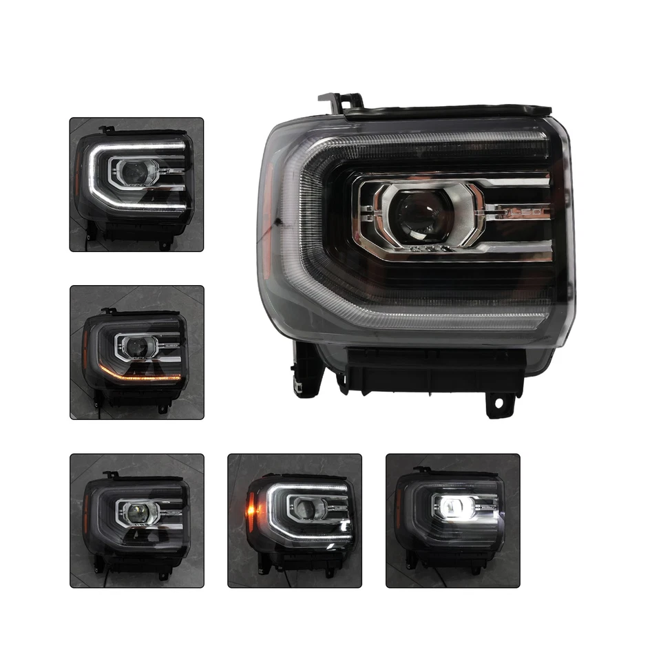 For 2016-2018 GMC Sierra 1500 FULL LED Projector Black Headlight w/DRL Passenger - Изображение 2 из 4