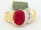 GENUINE 1.52 Cts RUBY & DIAMONDS RING 10k GOLD  -  Free Certificate Appraisal — photo 1