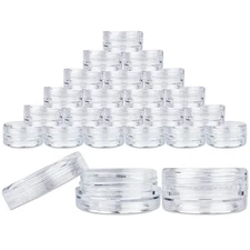 50 pcs 3 gram Clear Lid Jar cosmetic makeup cream pot container Jewelry 3g 3ml