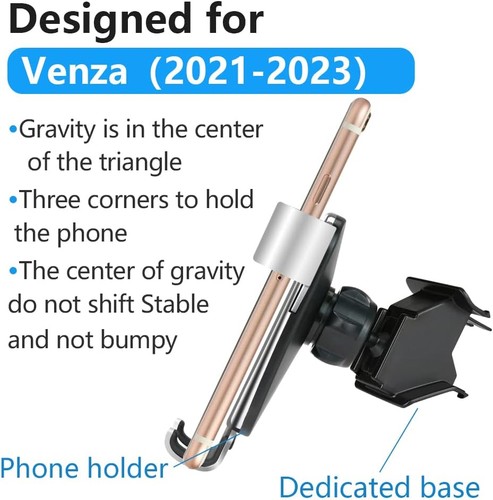 Car Phone Holder for Toyota Venza 2021 2022 2023 2024 SUV Auto Interior - Picture 5 of 6