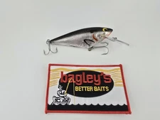 Vintage Bagley Monster Shad In Black On Silver Foil Great Bait Looks New 