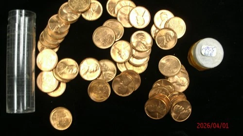 1955-P BU Lincoln Wheat Penny Roll - 50 Uncirculated Pennies
