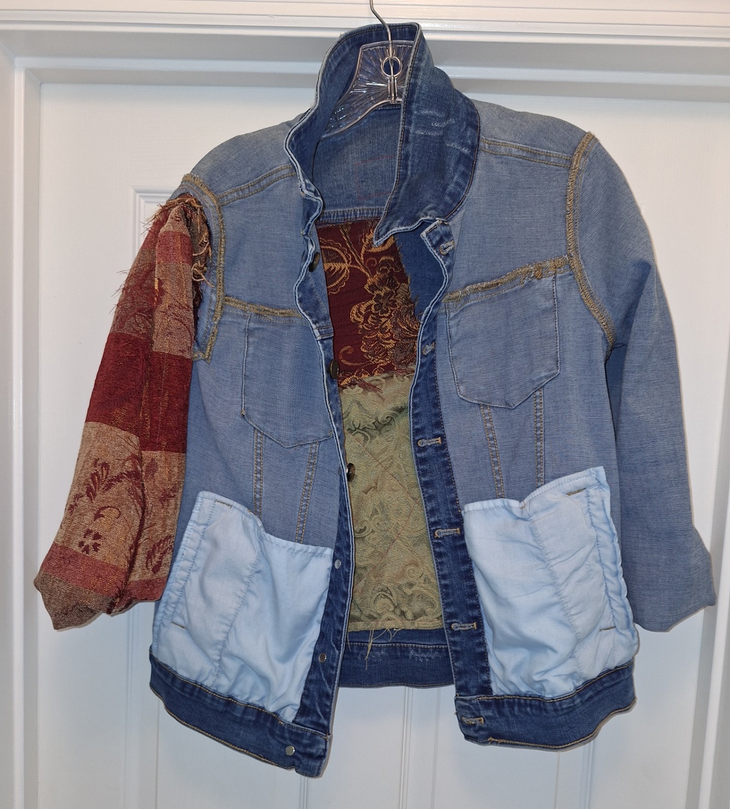 Boho GIGI Denim Jacket Customized Patchwork Tapes… - image 9