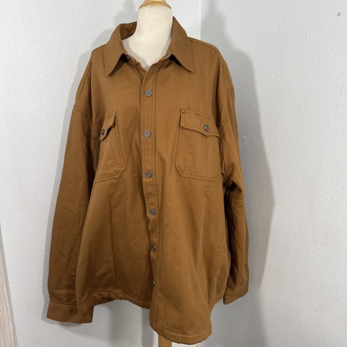Duluth Trading Utility Coat Mens 3XL Brown Canvas Fleece Lined Rugged Workwear - Picture 2 of 15