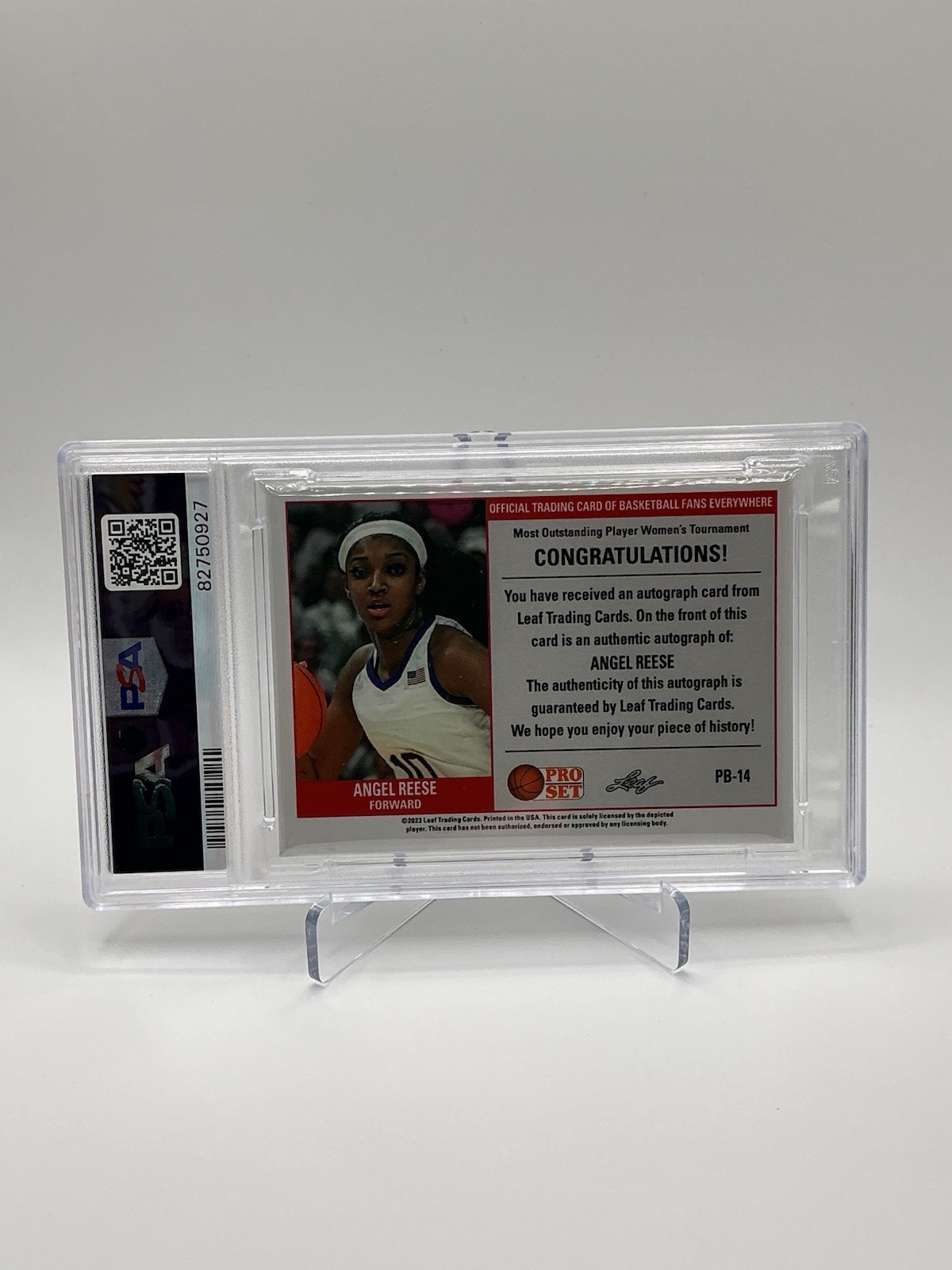 ANGEL REESE LSU ROOKIE 2023 LEAF WEB EXCLUSIVES 1989 AUTOGRAPH PSA 9 view 2