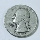 1939 Washington Quarter 90% Silver ~ GOOD DETAILS #4648