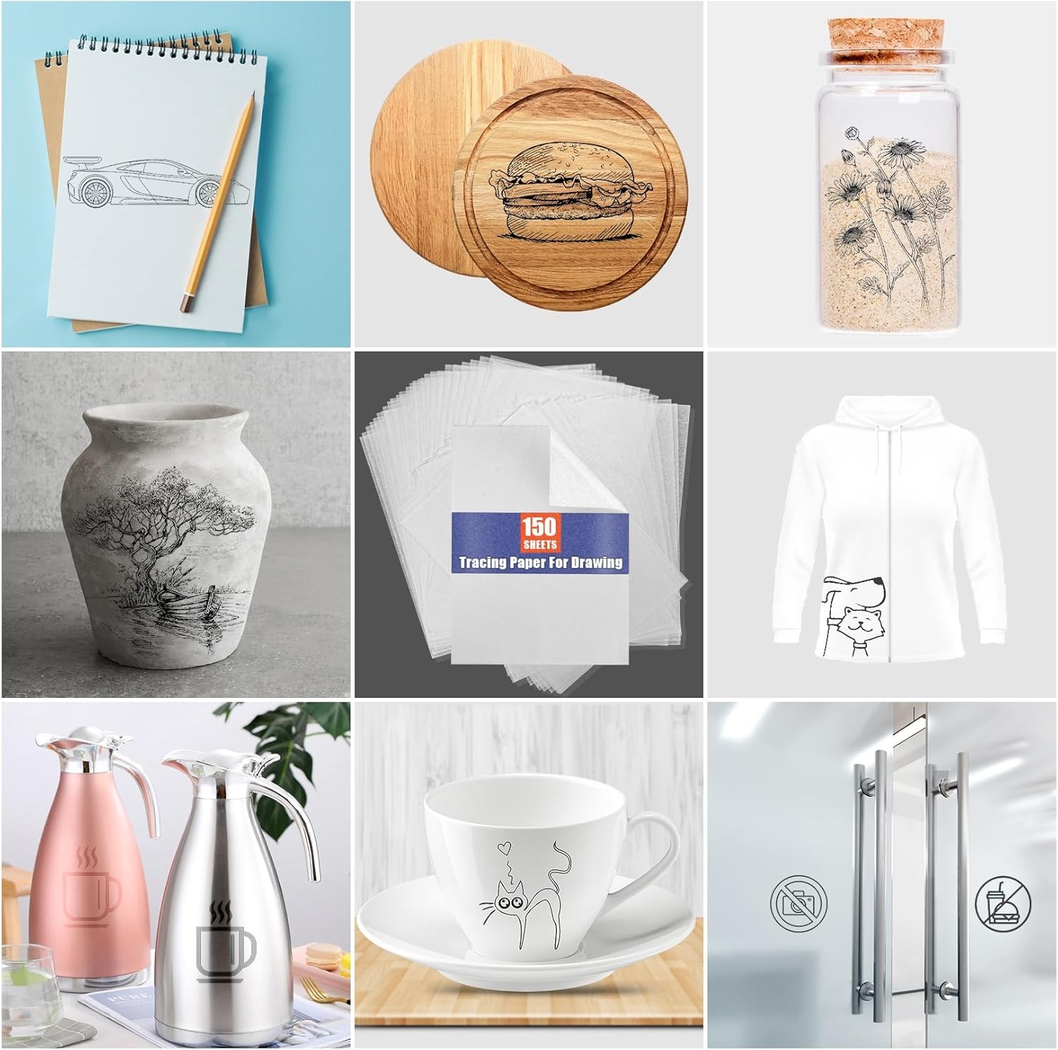 Transfer Paper Tracing Paper - Translucent on Artist Lettering Sketch Drawing