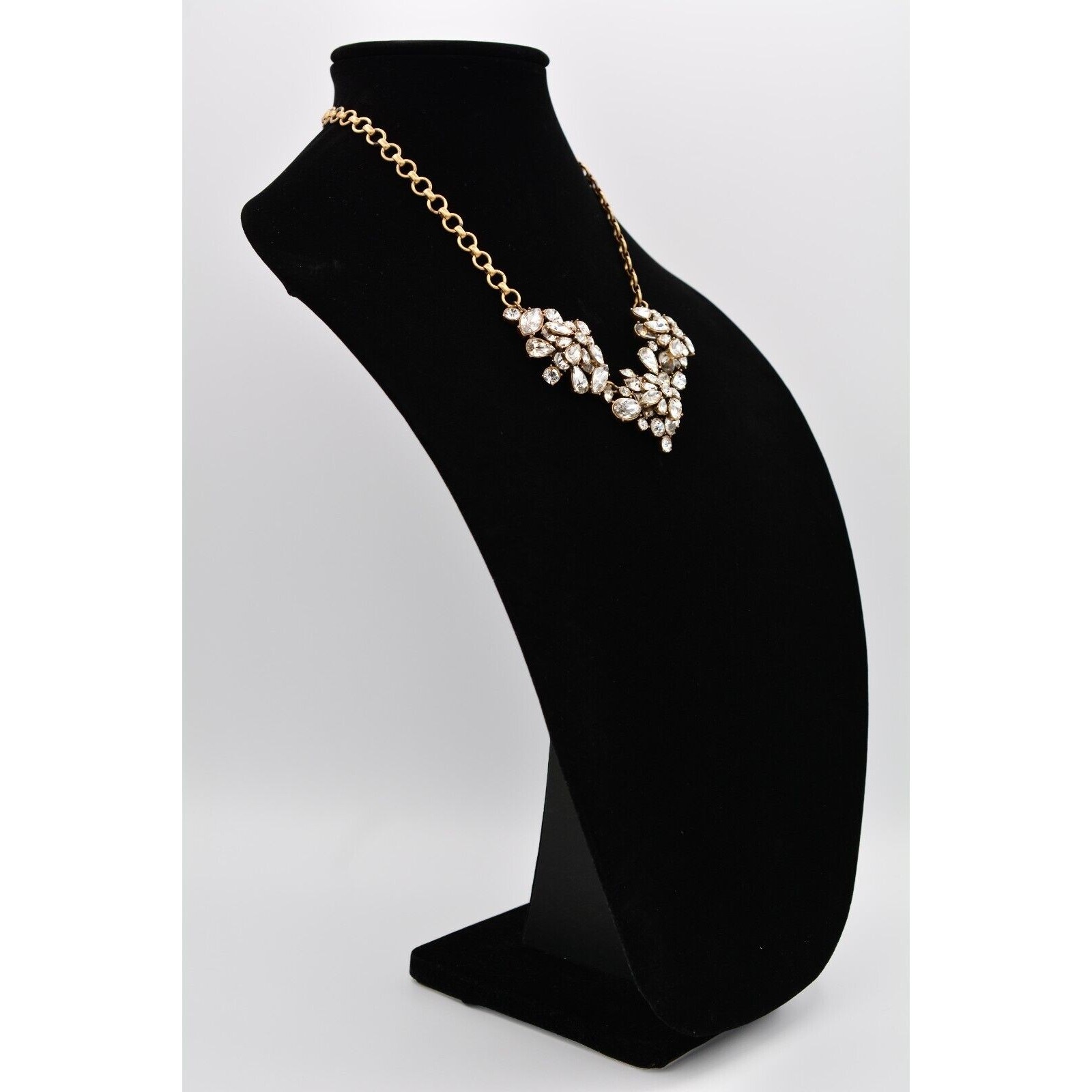 J.Crew Statement Necklace Rhinestone Crystal Anti… - image 4