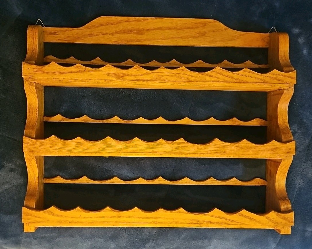 Vintage Wood Wall Mounted Spice Rack Display Shelf
