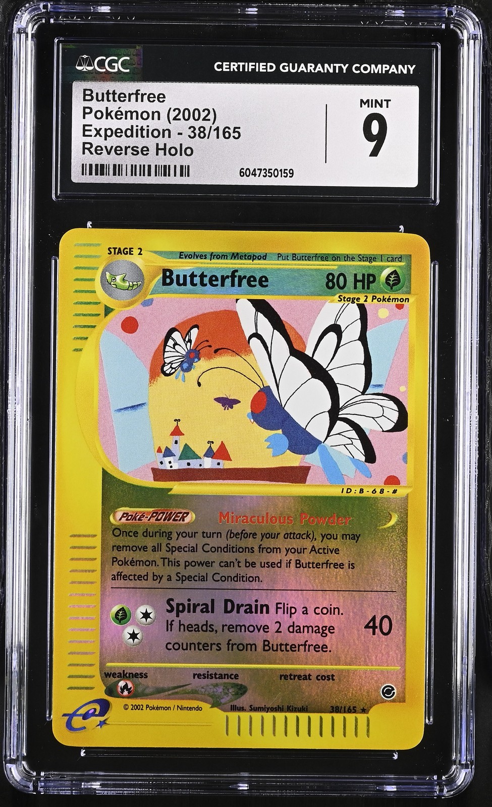 CGC 9 MINT Butterfree 2002 Expedition 38/165 Reverse Holo Pokemon Card psa
