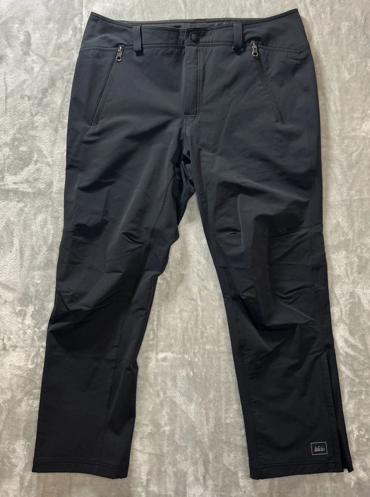 Rei Hiking Pants RN37249 Mens 38x30 Gray Stretch Ankle Zippers Gorp Trail Nature