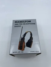 NOS Vintage Hamilton AM/FM Headphone Radio Model HP-75X Stereo Sound