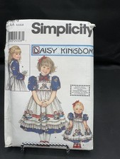 Girls Pinafore Dress 18" Doll Pattern Simplicity 9424 Daisy Kingdom 3 4 5 6