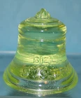 Fenton Bell Telephone Pioneers Uranium Glass Figural Paperweight 2007
