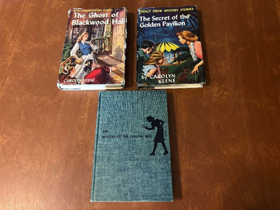 Vintage Nancy Drew Mystery Stories Lot (3) Blackwood Hall, Golden Pavalion...