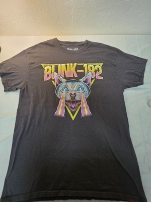 Blink 182 Black Band Tshirt Cat Lazer Eyes Size M