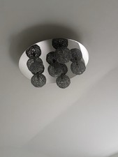 B&Q Chrome Ceiling Lights with Fixtures and Bulbs, Set of 6