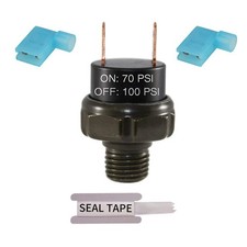 70100 PSI Air Pressure Switch Tank Mount Thread 1/4 Inch NPT 12V/24V Black