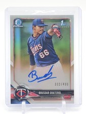 BRUSDAR GRATEROL 2018 BOWMAN CHROME SILVER 1ST ROOKIE AUTO /499 Q3668