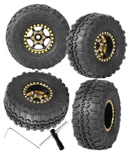 RC Full Brass 1.0 Beadlock Wheel Rim  Wheels Tires for 1/18 1/24 Trx4m SCX24