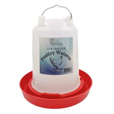 Little Family Members Chicken Waterer 3/4-Gallon Metal Handle Poultry Drinker
