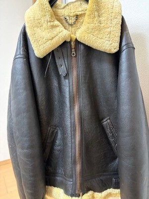 TEODEM Shearling mouton jacket flight B-3 Type leather men's brown