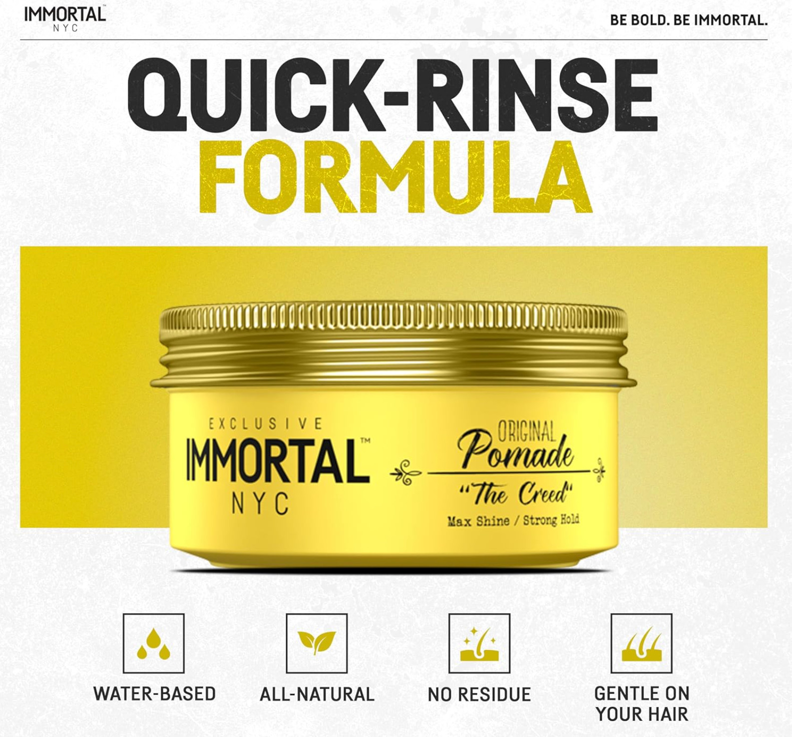 Immortal NYC The Creed Hair Pomade - Strong Hold, Max Shine 5.07oz