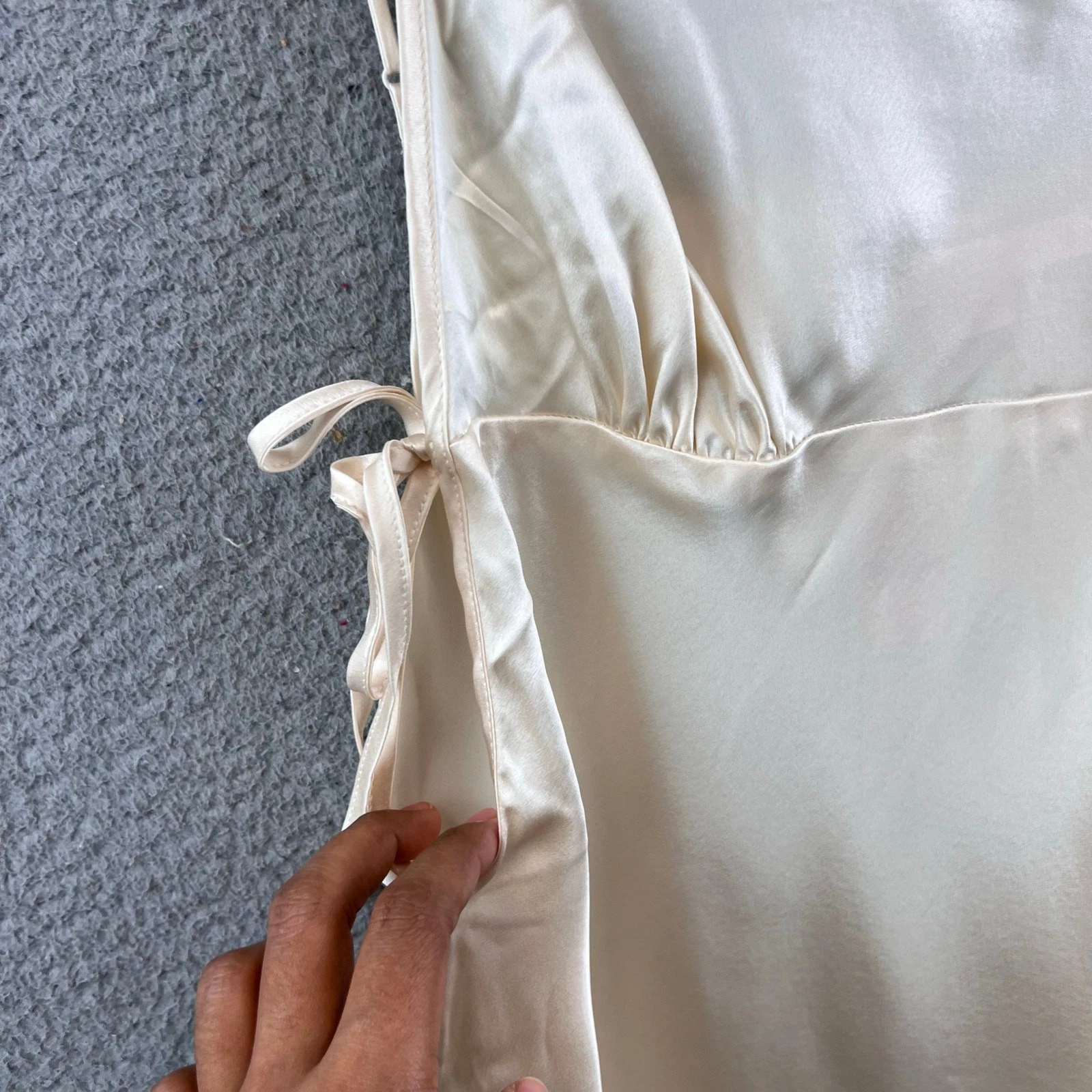 UNDERCOVER Abito slip lingerie beige seta nuovo Y2K Victorias Secret taglia M