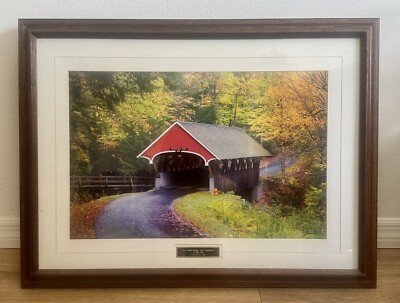 Vintage John Gill Professional Photo  The Flume Bridge New Hampshire  Fall Feel