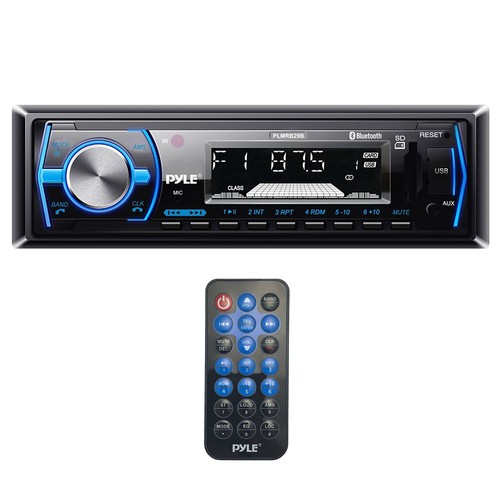 Pyle PLMRB29B Single DIN AM/FM Marine Radio USB Player Bluetooth AUX Receiver - Picture 2 of 8