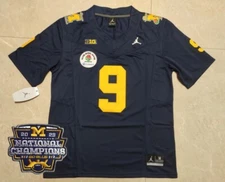 Michigan Wolverines Blue Football Jersey, 2024 Rose Bowl/B1G Special Edition