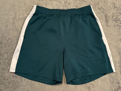 Vintage 90s Starter Shorts Mens Large Blank Silky Nylon Gym Basketball Teal