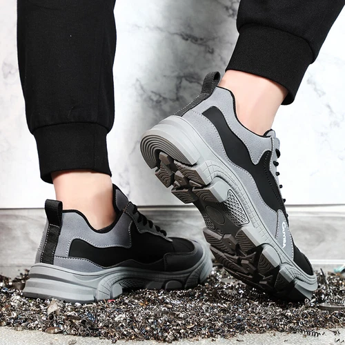 Men's Safety Shoes Steel Toe Cap Breathable Non-slip Indestructible Boots Hiking - Picture 5 of 16