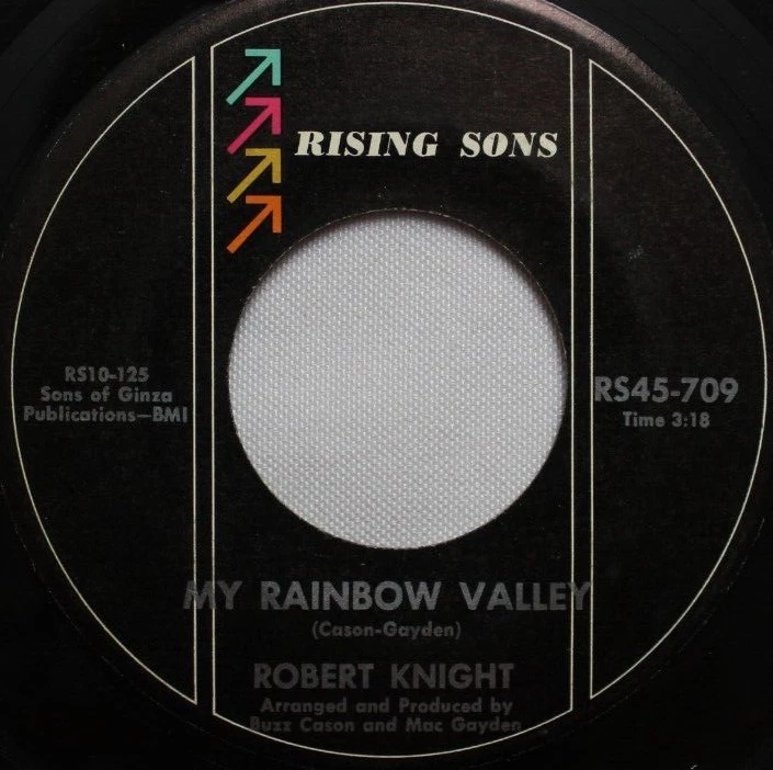 ROBERT KNIGHT MY RAINBOW VALLEY / SANDY 45RPM 7" VINYL RECORD VG RISING SONS Foto 2 de 4