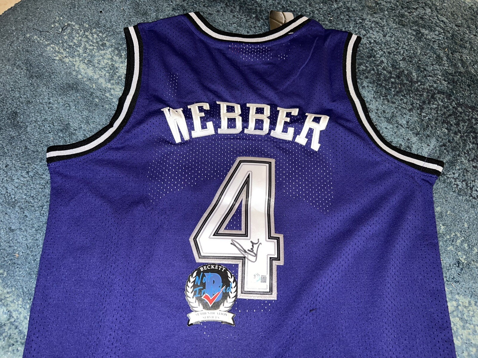 Chris Webber Autographed Signed Sacramento Kings Jersey NBA Legend Fab 5 Michigan Beckett 