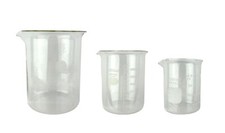 Labware Lab Glass Set of 3 Graduated Beakers 2 Pyrex 1 Kimax