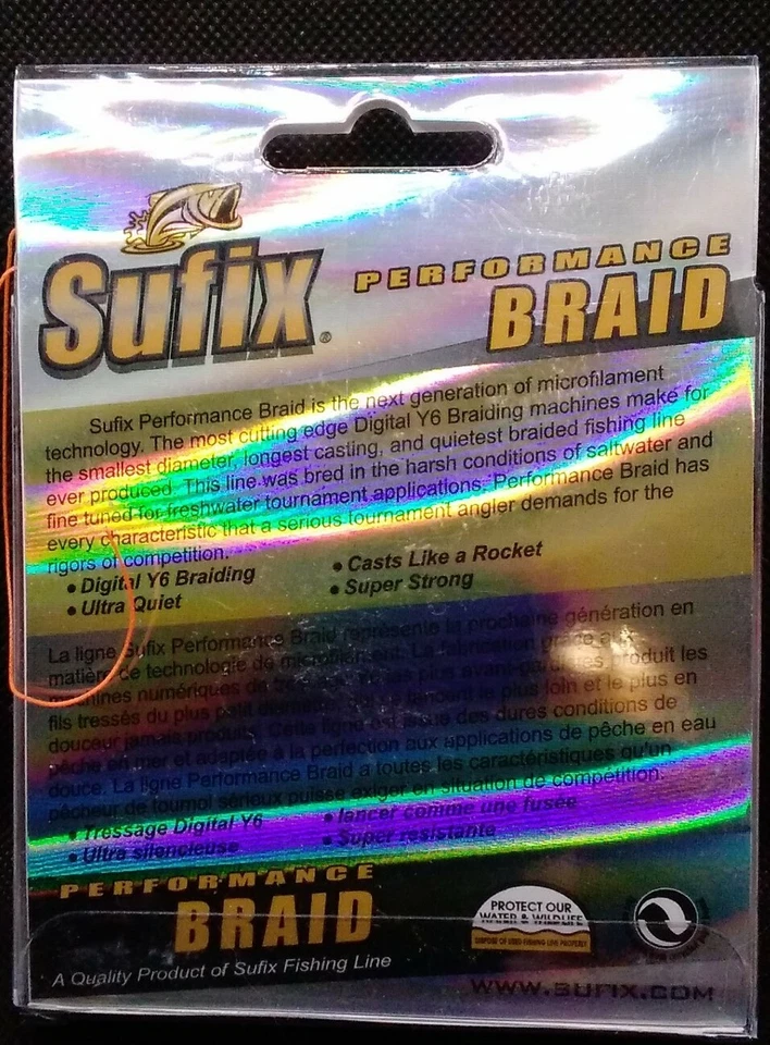 Рыболовная леска Sufix Performance Braid — 65 фунтов/300 ярдов — оранжевая - Изображение 3 из 3