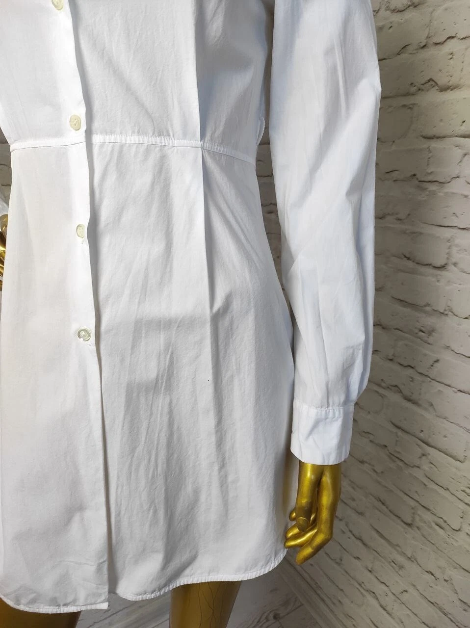 OFF WHITE Abito camicia Hache scollo fiocco bianco sporco LS taglia S IT 42