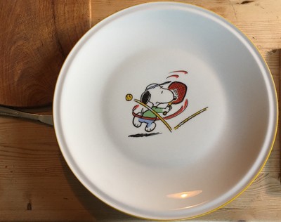 Snoopy Teller 1958 Peanuts Merch Tognana Porcellane Italy Unit. Feat.Synd. Inc.