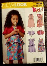 New Look Pattern 0923 / 6238 Kids Dress & Bolero Size 3,4,5,6,7,8 - New