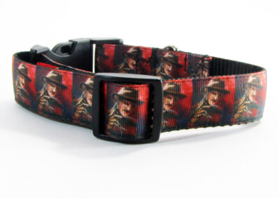 Freddy Krueger dog collar handmade adjustable buckle collar 1'' wide or leash