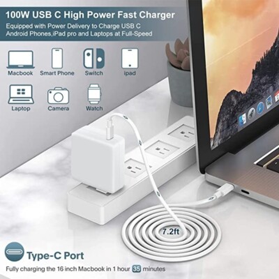 Mac Book Pro Charger 100W USB C Charger Power Adapter