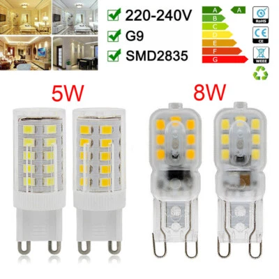 G9 5W 8W LED Bulbs Halogen ECO Light Bulb Clear Capsule Replaced 220-240V UK