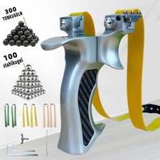 Profi Steinschleuder Zwille Schleuder Sportschleuder Jagdschleuder+400Stahlkugel